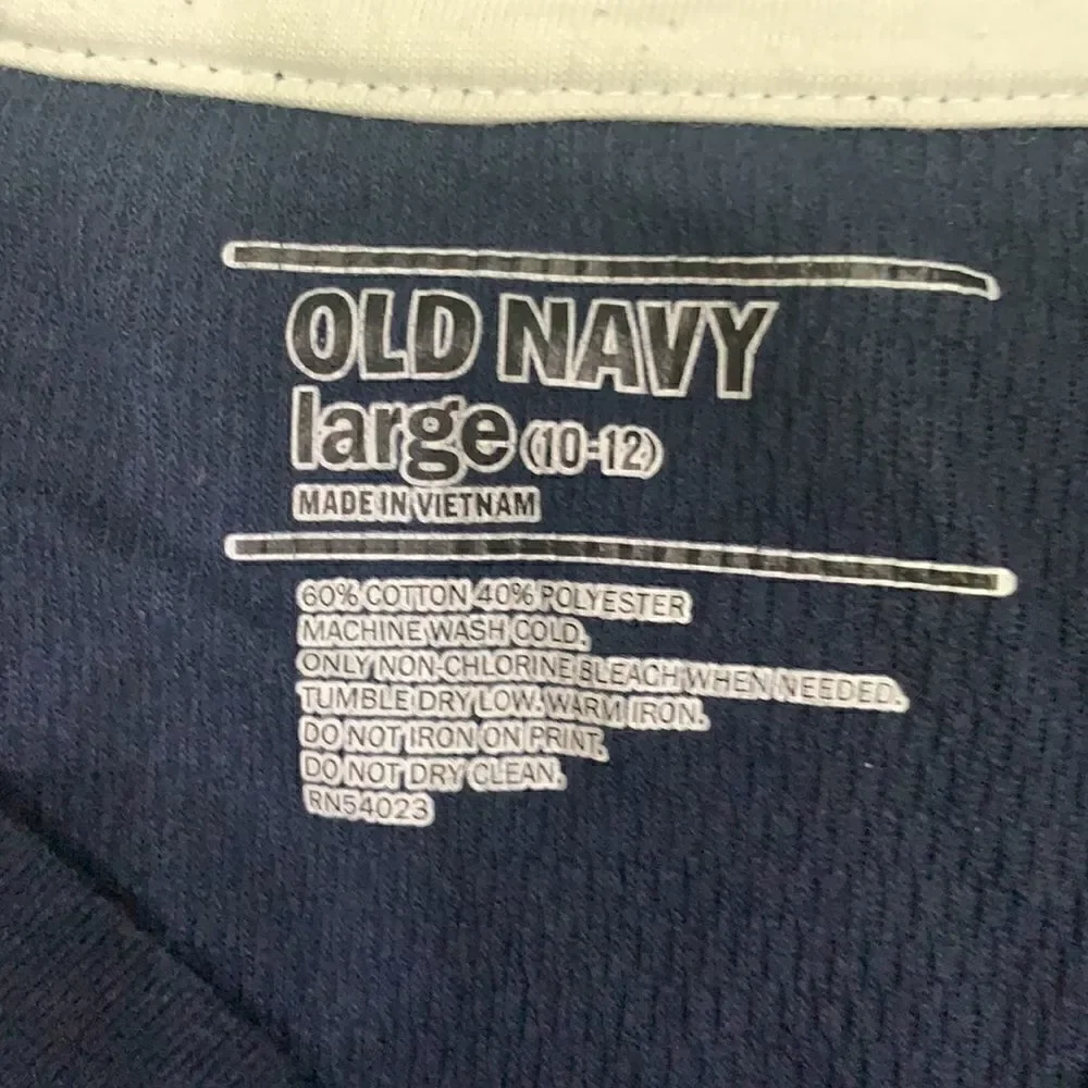 Old Navy Boys Large Ribbed Navy Sports Long-sleeved Shirt